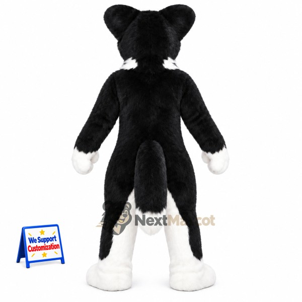 Dog Mascot Costume - Black and White for School Events Dog Mascot Costume - Black and White for School Events