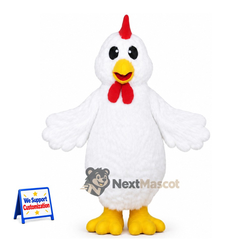 Rooster Mascot Costume - White for Community Events Rooster Mascot Costume - White for Community Events
