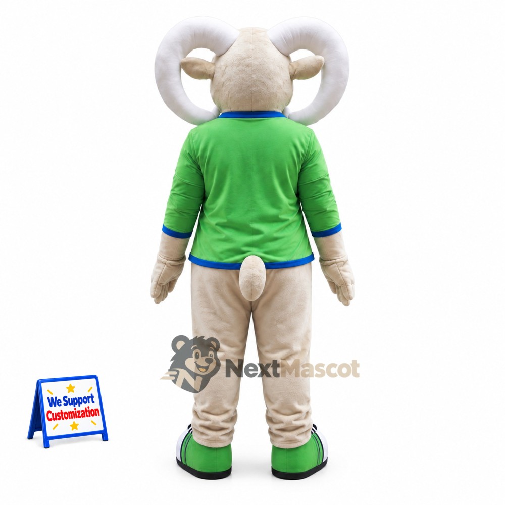 Ram Mascot Costume - Green Shirt