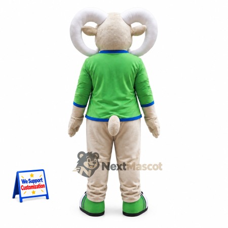 Ram Mascot Costume - Green Shirt