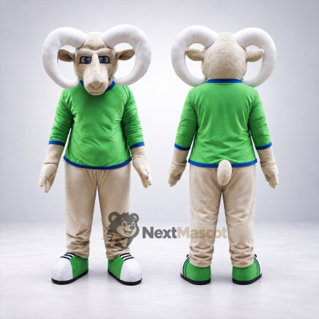 Ram Mascot Costume - Green Shirt