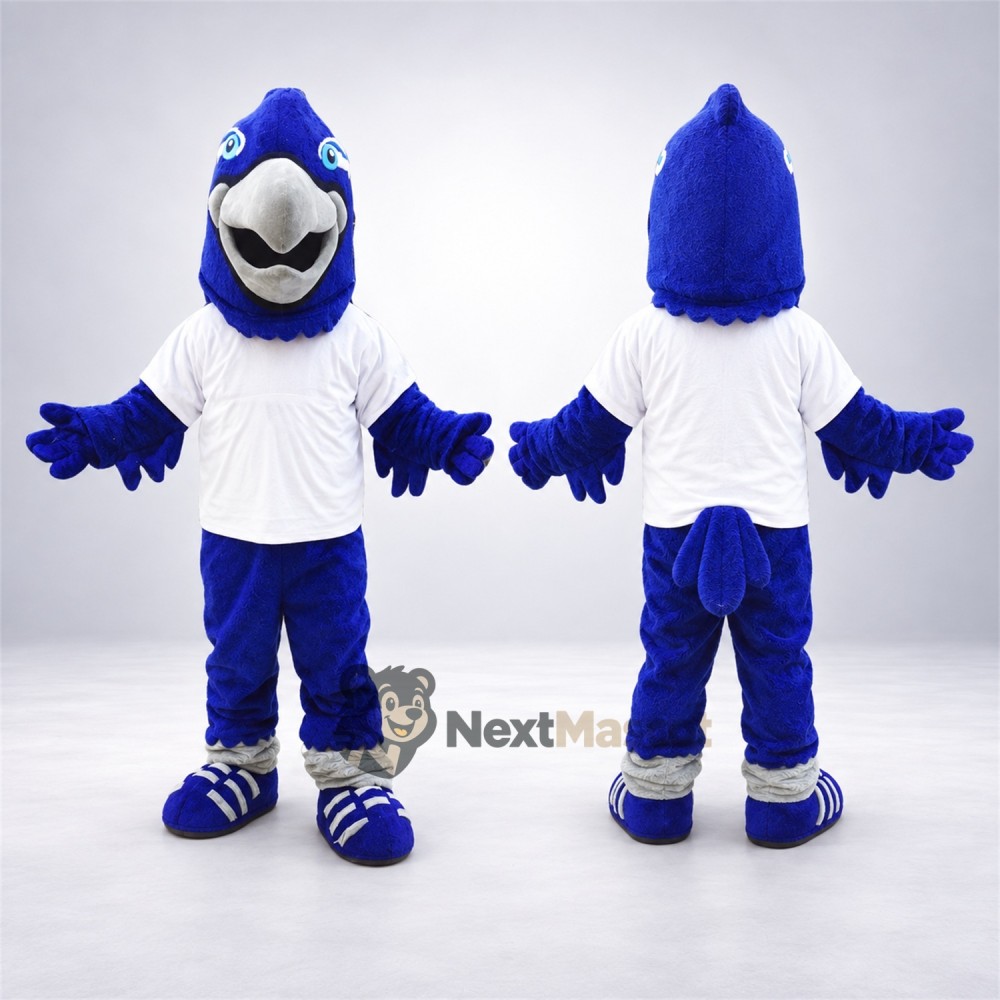 Blue Jay Mascot Costume - White Shirt for Parades Blue Jay Mascot Costume - White Shirt for Parades