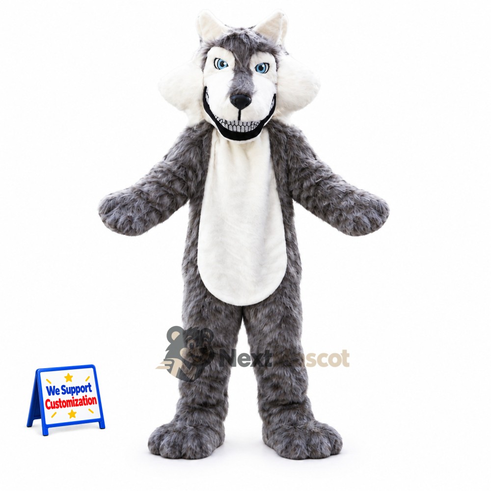 Wolf Mascot Costume - Gray for Fairs Wolf Mascot Costume - Gray for Fairs