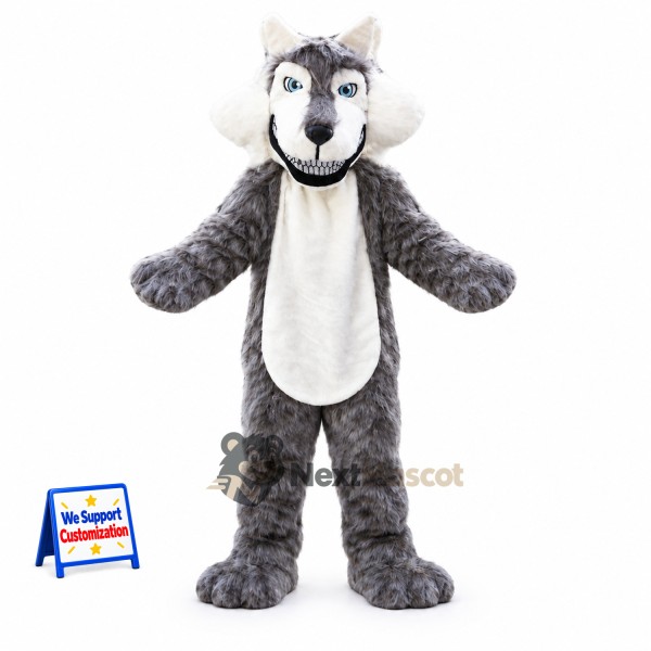 Wolf Mascot Costume - Gray for Fairs