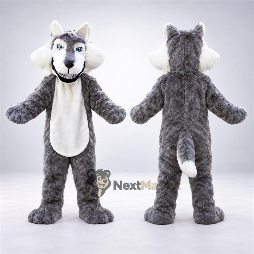 Wolf Mascot Costume - Gray for Fairs Wolf Mascot Costume - Gray for Fairs