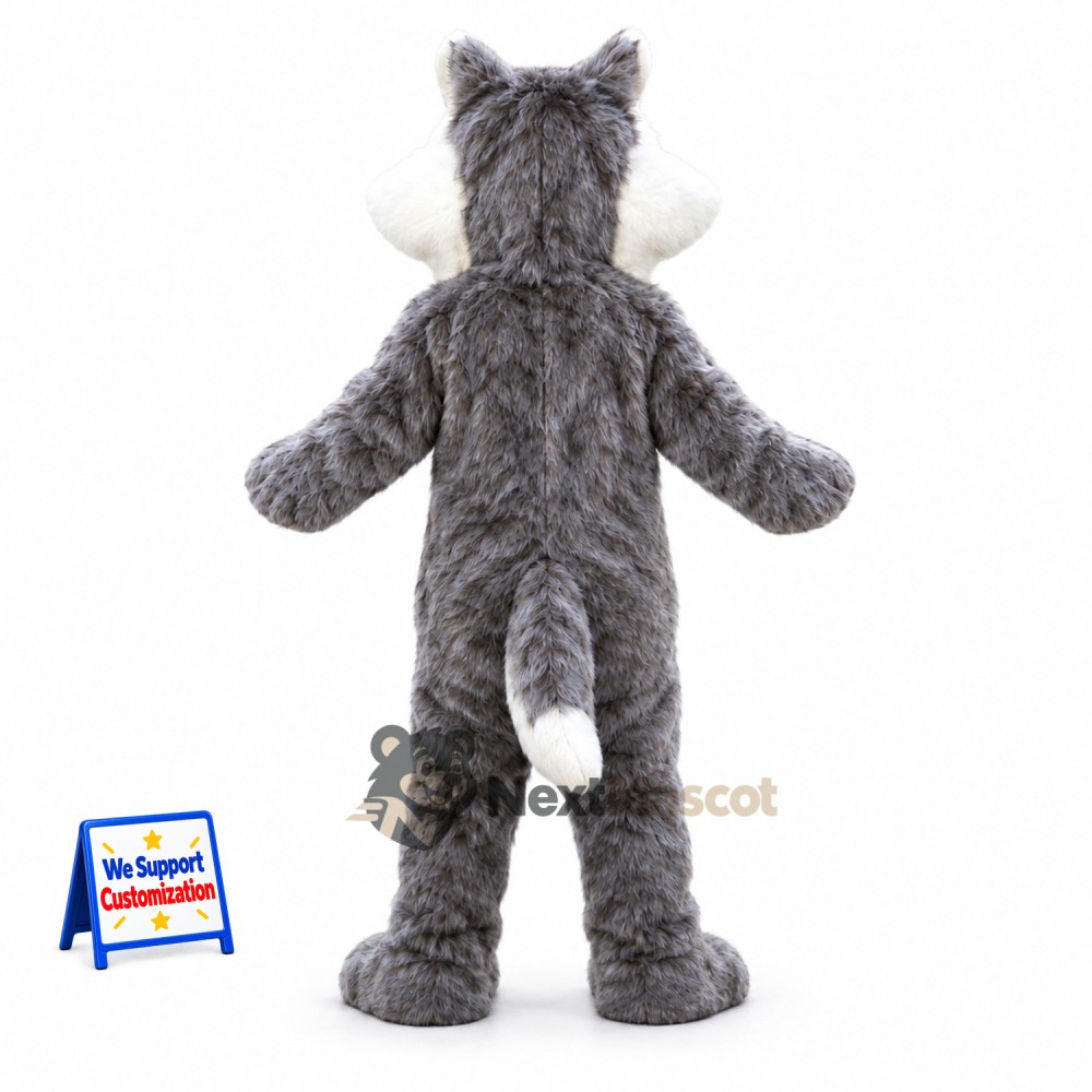 Wolf Mascot Costume - Gray for Fairs Wolf Mascot Costume - Gray for Fairs
