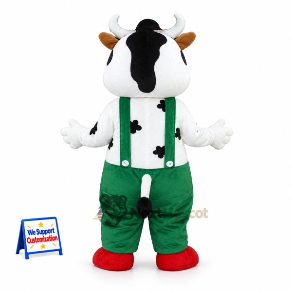 Cow Mascot Costume - Green Overalls for Parades Cow Mascot Costume - Green Overalls for Parades