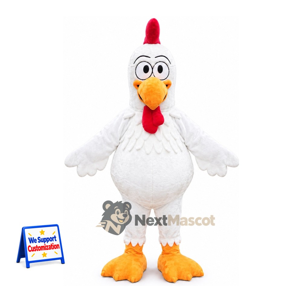 Rooster Mascot Costume - White for Festivals Rooster Mascot Costume - White for Festivals