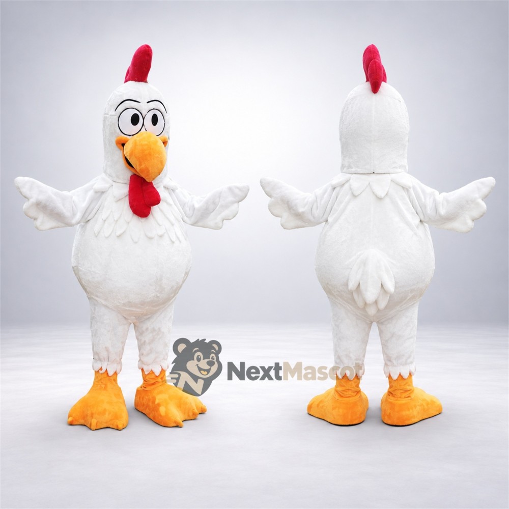 Rooster Mascot Costume - White for Festivals Rooster Mascot Costume - White for Festivals