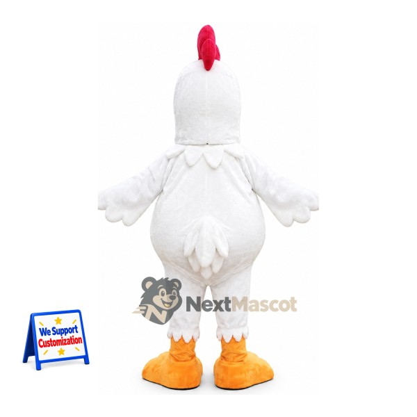 Rooster Mascot Costume - White for Festivals Rooster Mascot Costume - White for Festivals