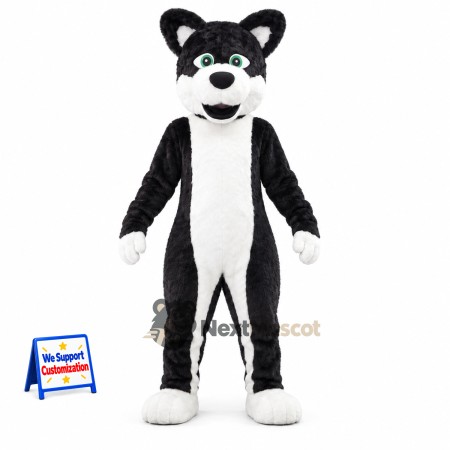 Dog Mascot Costume - Black and White for Community Events Dog Mascot Costume - Black and White for Community Events