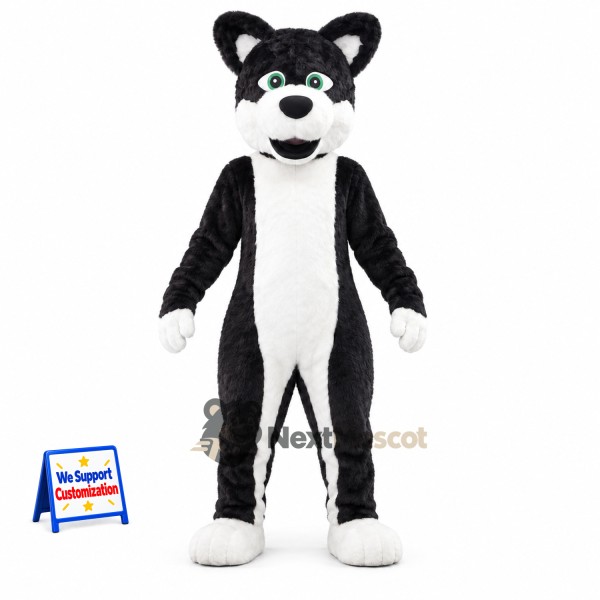 Dog Mascot Costume - Black and White for Community Events