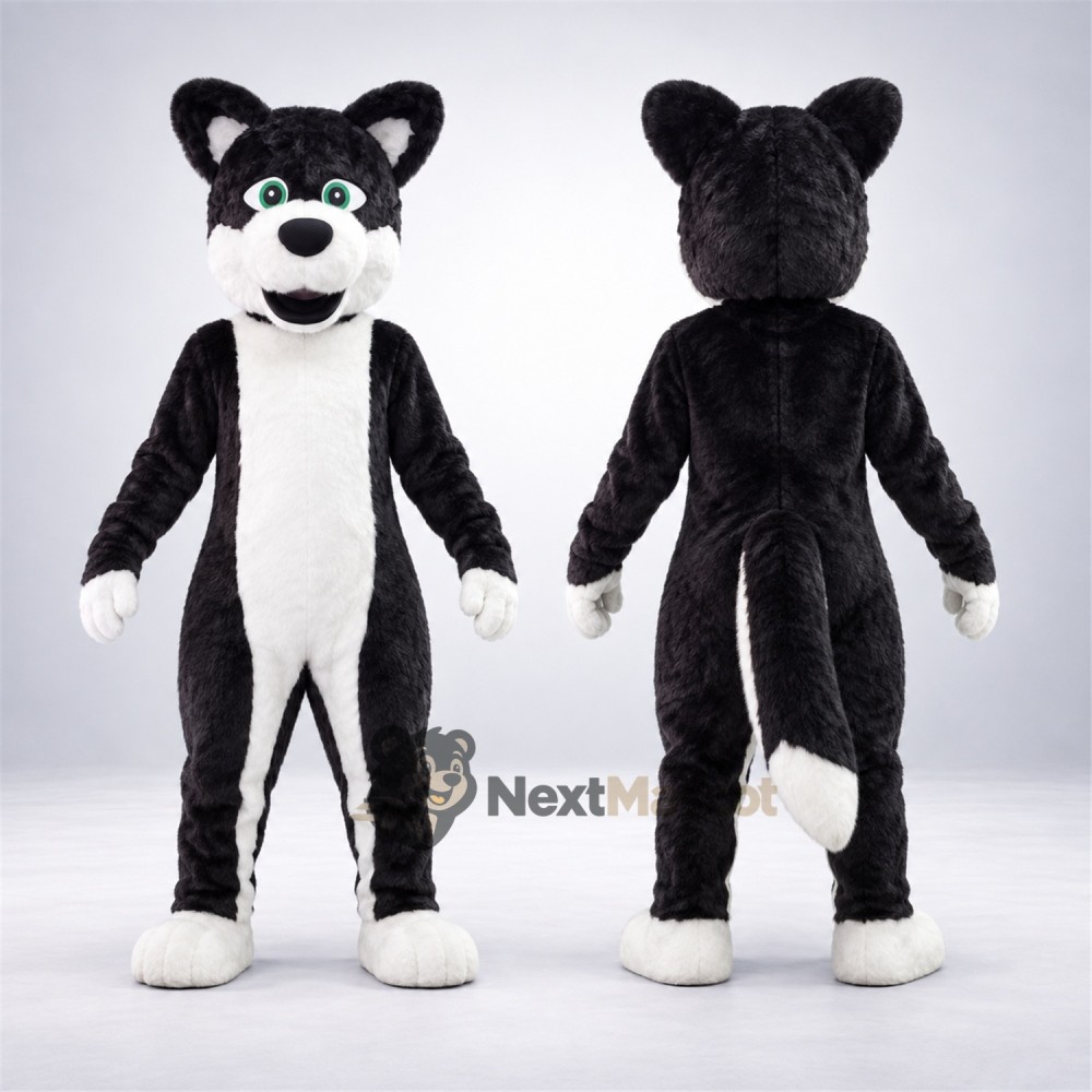 Dog Mascot Costume - Black and White for Community Events Dog Mascot Costume - Black and White for Community Events