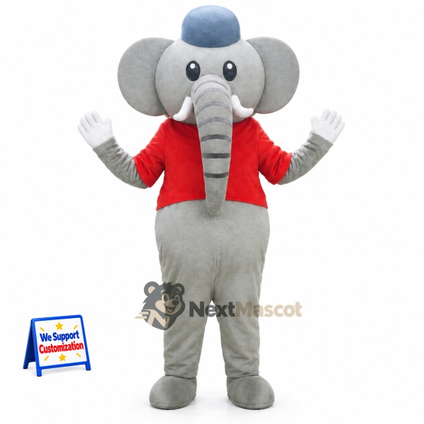 Elephant Mascot Costume - Red Jacket for Parades