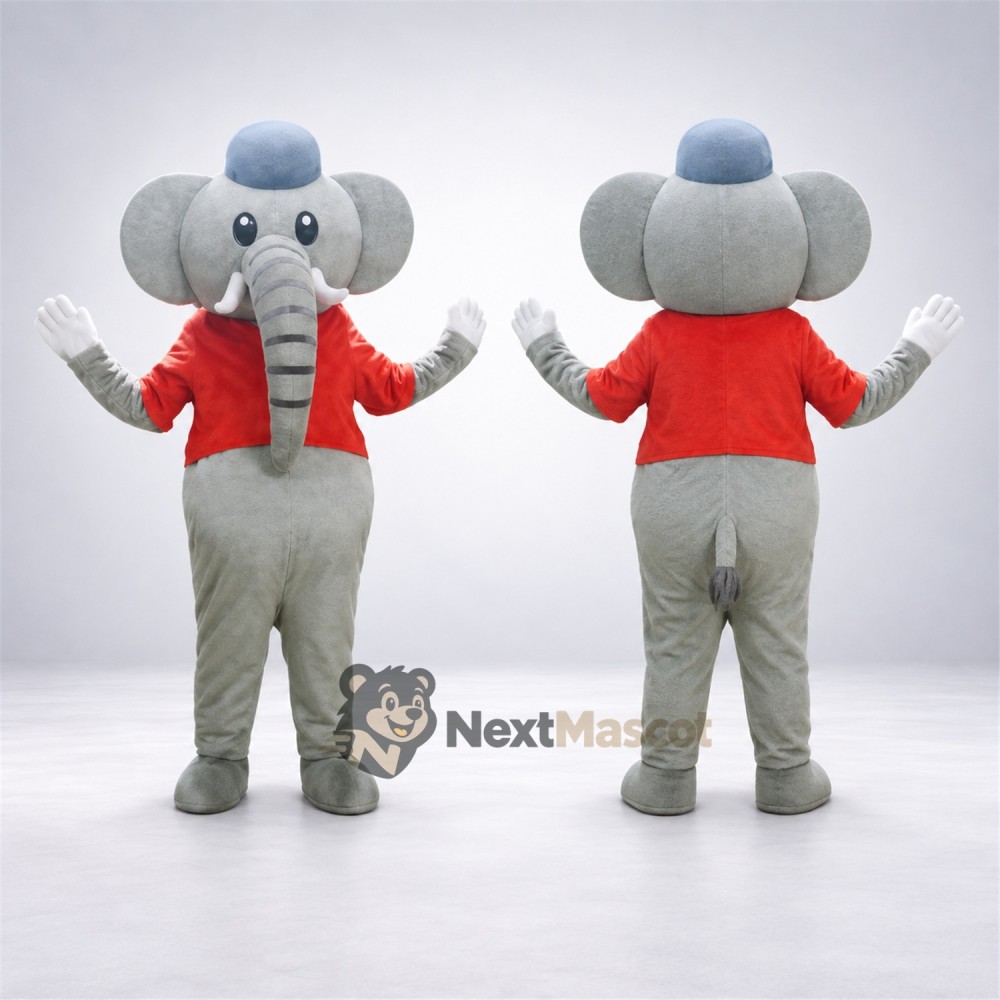 Elephant Mascot Costume - Red Jacket for Parades Elephant Mascot Costume - Red Jacket for Parades