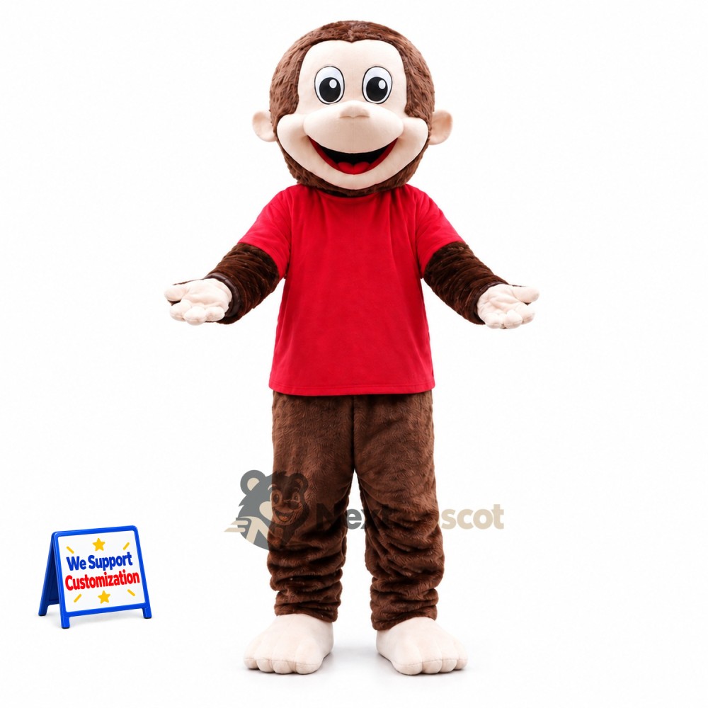 Monkey Mascot Costume - Red Shirt Monkey Mascot Costume - Red Shirt