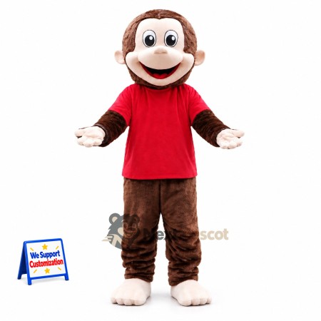 Monkey Mascot Costume - Red Shirt Monkey Mascot Costume - Red Shirt