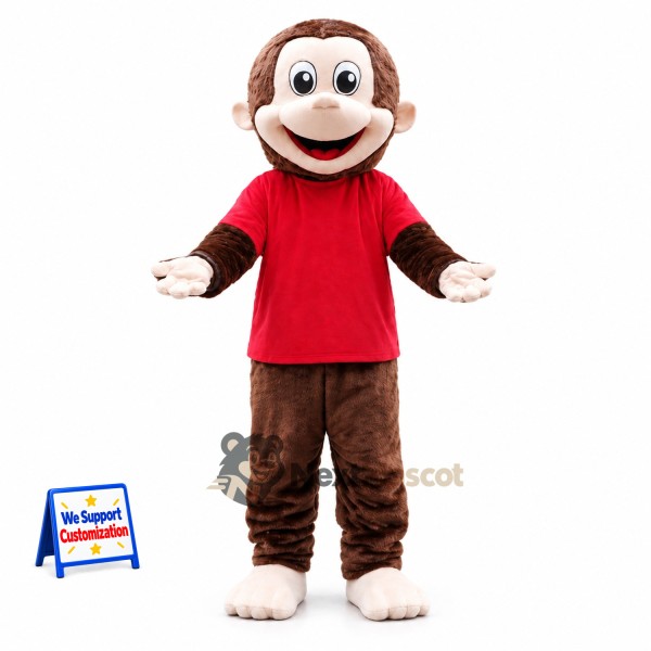 Monkey Mascot Costume - Red Shirt