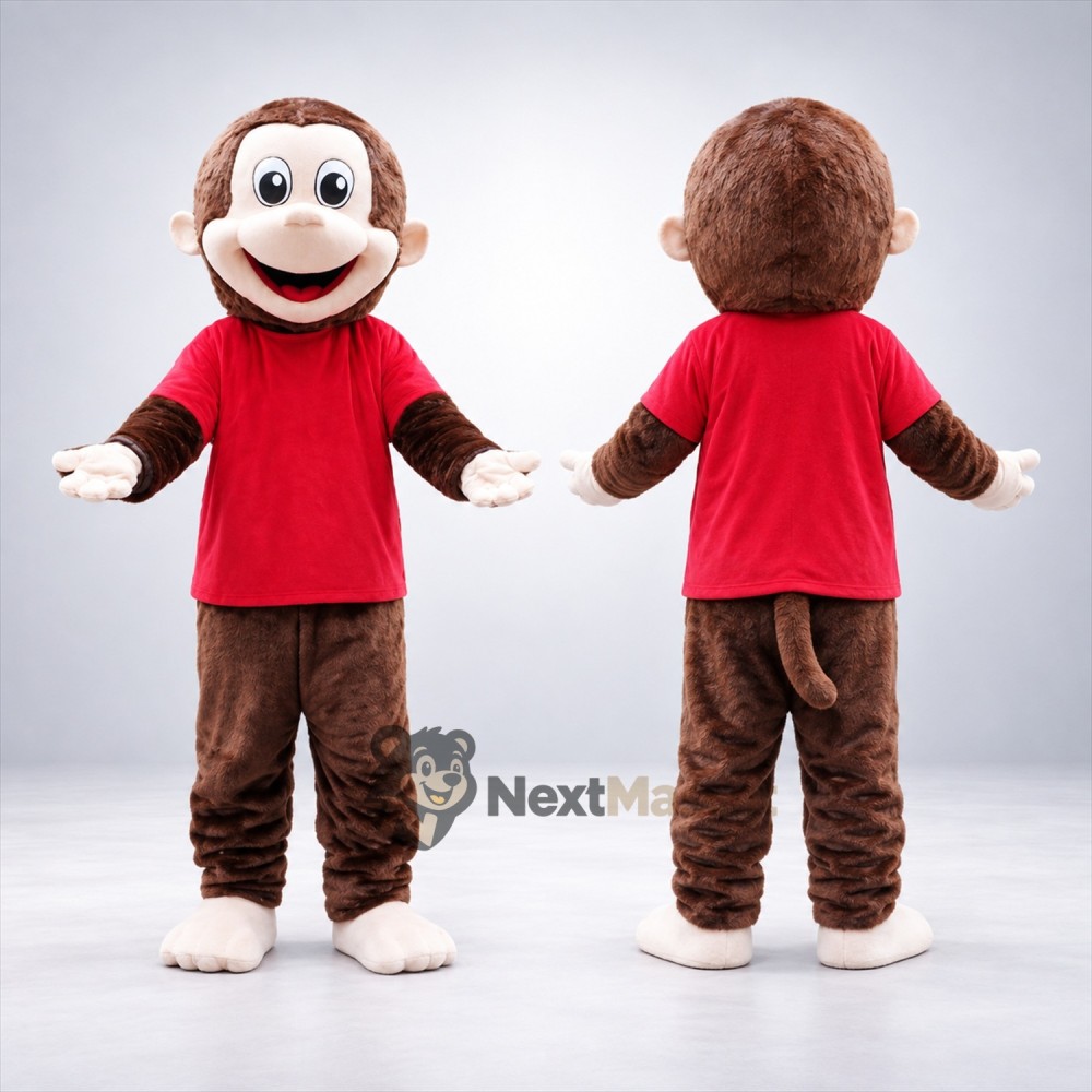 Monkey Mascot Costume - Red Shirt Monkey Mascot Costume - Red Shirt