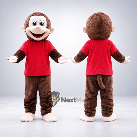 Monkey Mascot Costume - Red Shirt Monkey Mascot Costume - Red Shirt