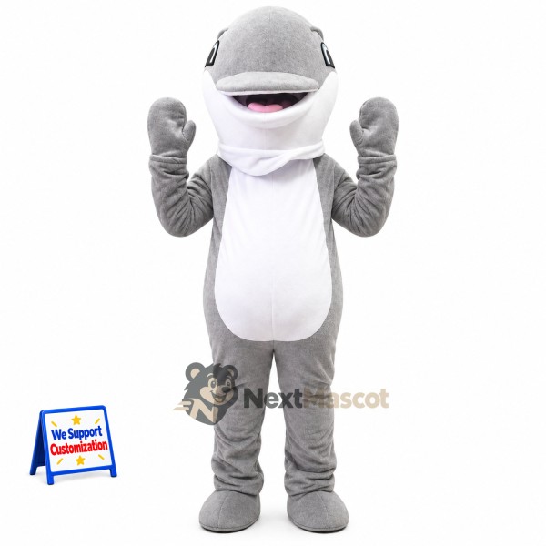 Dolphin Mascot Costume - Gray for Aquarium Events