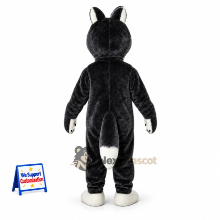 Husky Mascot Costume - Black and White for School Events Husky Mascot Costume - Black and White for School Events