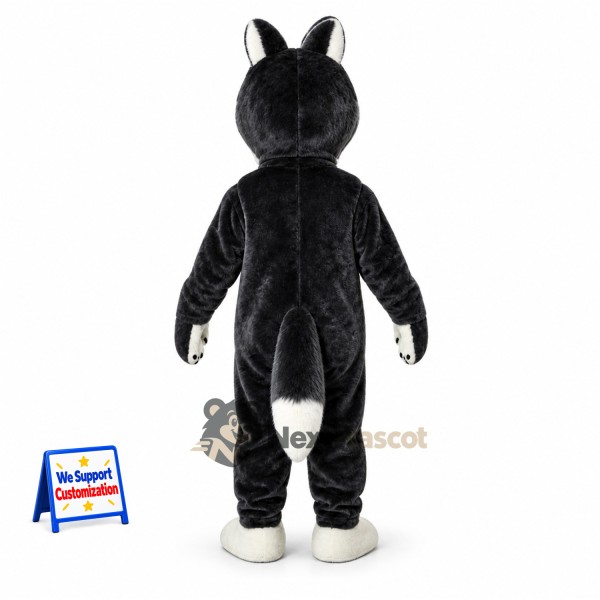 Husky Mascot Costume - Black and White for School Events Husky Mascot Costume - Black and White for School Events