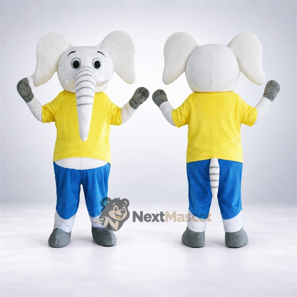 Elephant Mascot Costume - Yellow Shirt Elephant Mascot Costume - Yellow Shirt