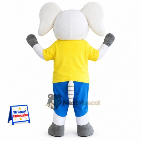 Elephant Mascot Costume - Yellow Shirt Elephant Mascot Costume - Yellow Shirt