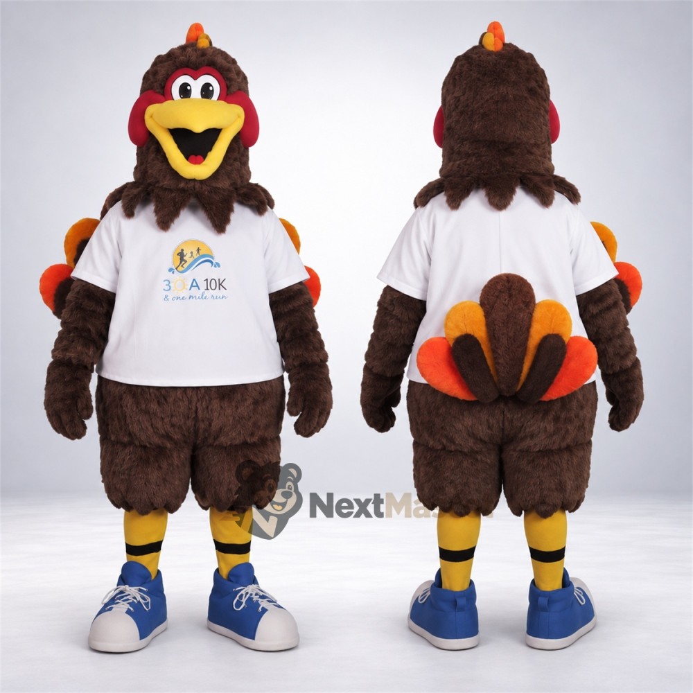 Turkey Mascot Costume - White Shirt Turkey Mascot Costume - White Shirt