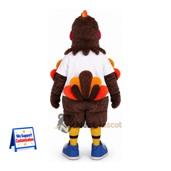 Turkey Mascot Costume - White Shirt Turkey Mascot Costume - White Shirt
