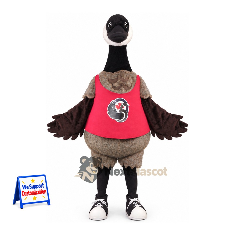 Canada Goose Mascot Costume - Red Shirt Canada Goose Mascot Costume - Red Shirt