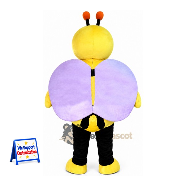 Bee Mascot Costume - Purple Wings and Yellow Legs Bee Mascot Costume - Purple Wings and Yellow Legs