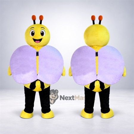 Bee Mascot Costume - Purple Wings and Yellow Legs Bee Mascot Costume - Purple Wings and Yellow Legs