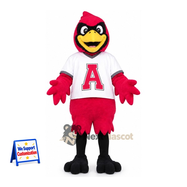 Cardinal Mascot Costume - White Shirt for Parades