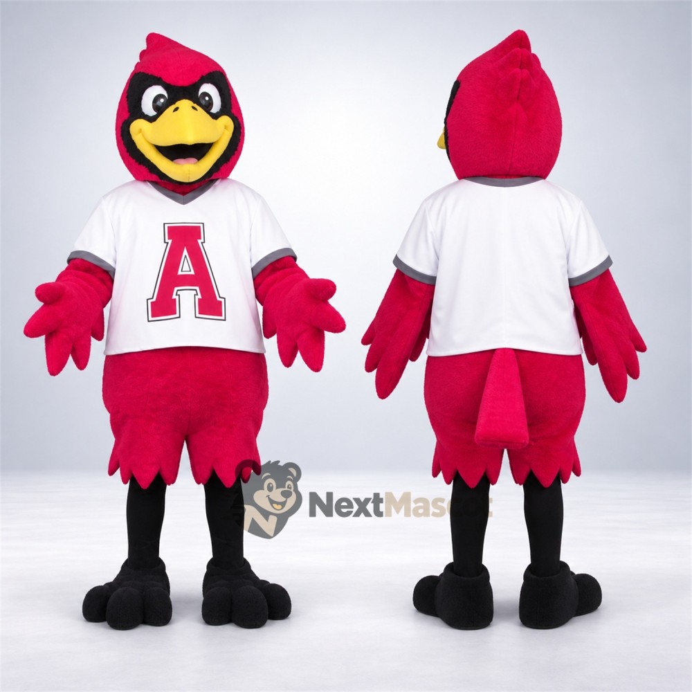Cardinal Mascot Costume - White Shirt for Parades Cardinal Mascot Costume - White Shirt for Parades