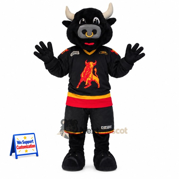 Bull Mascot Costume - Black Uniform