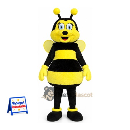 Bee Mascot Costume - Yellow, Round Yellow Wings Bee Mascot Costume - Yellow, Round Yellow Wings
