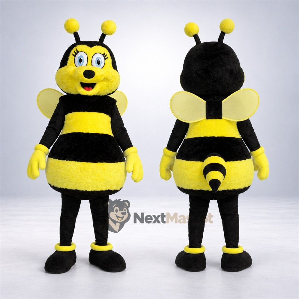 Bee Mascot Costume - Yellow, Round Yellow Wings Bee Mascot Costume - Yellow, Round Yellow Wings