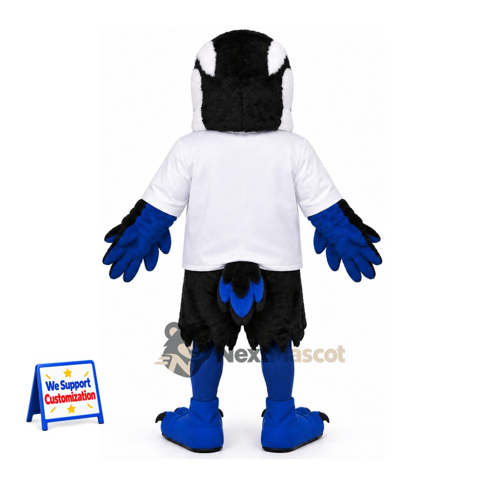 Eagle Mascot Costume - Blue and Black, White Shirt Eagle Mascot Costume - Blue and Black, White Shirt