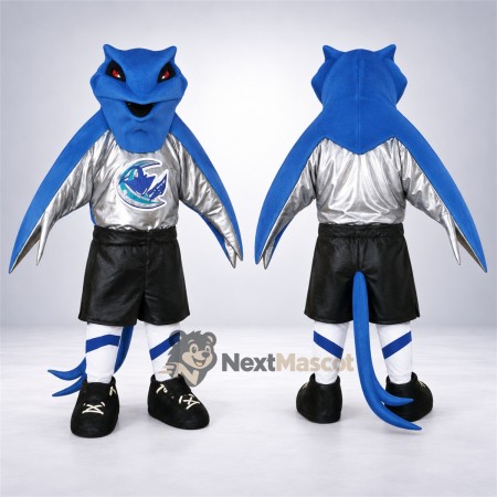 Manta Ray Mascot Costume - Blue, Sports Uniform Manta Ray Mascot Costume - Blue, Sports Uniform