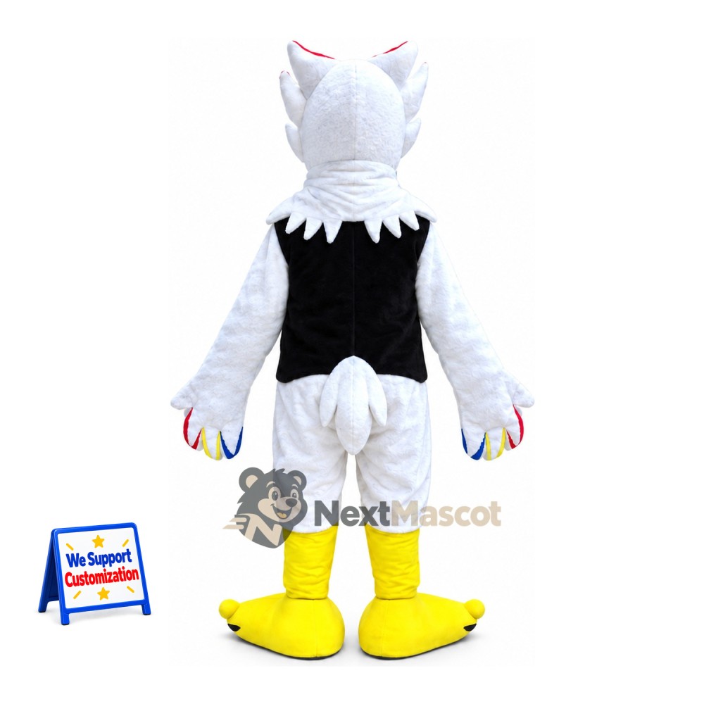 Bird Mascot Costume - White, Black Shirt Bird Mascot Costume - White, Black Shirt