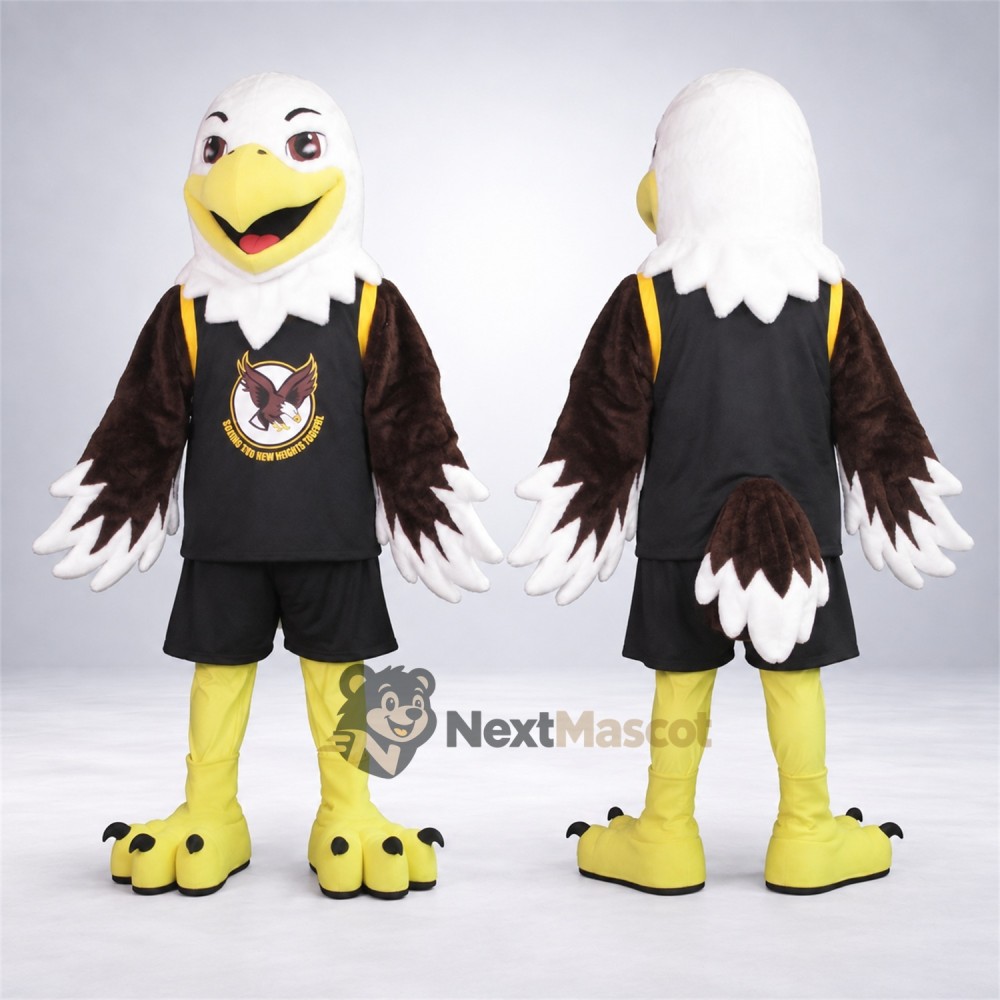 Bald Eagle Mascot Costume - Black Uniform Bald Eagle Mascot Costume - Black Uniform