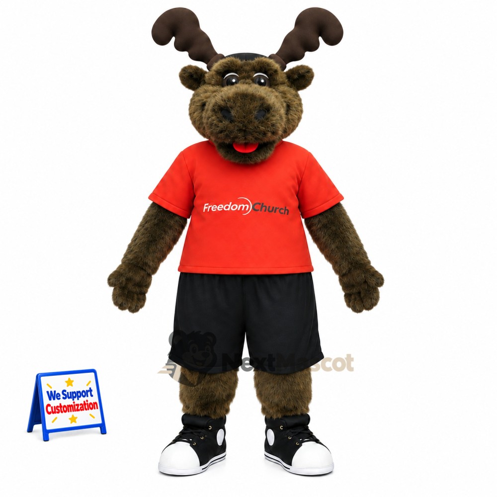 Moose Mascot Costume - Red Shirt for Parades Moose Mascot Costume - Red Shirt for Parades