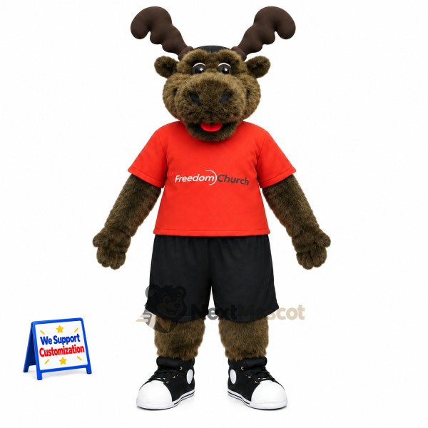 Moose Mascot Costume - Red Shirt for Parades