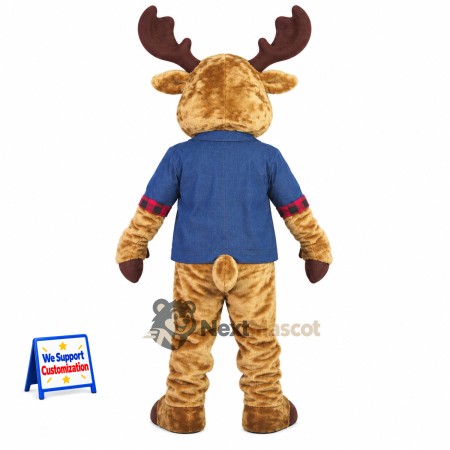 Moose Mascot Costume - Plaid Shirt