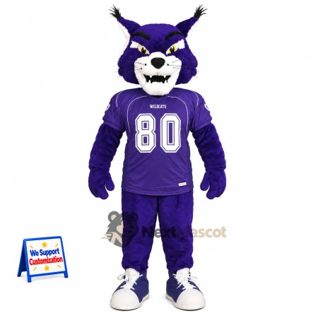 Wildcat Mascot Costume - Purple, Football Uniform Wildcat Mascot Costume - Purple, Football Uniform