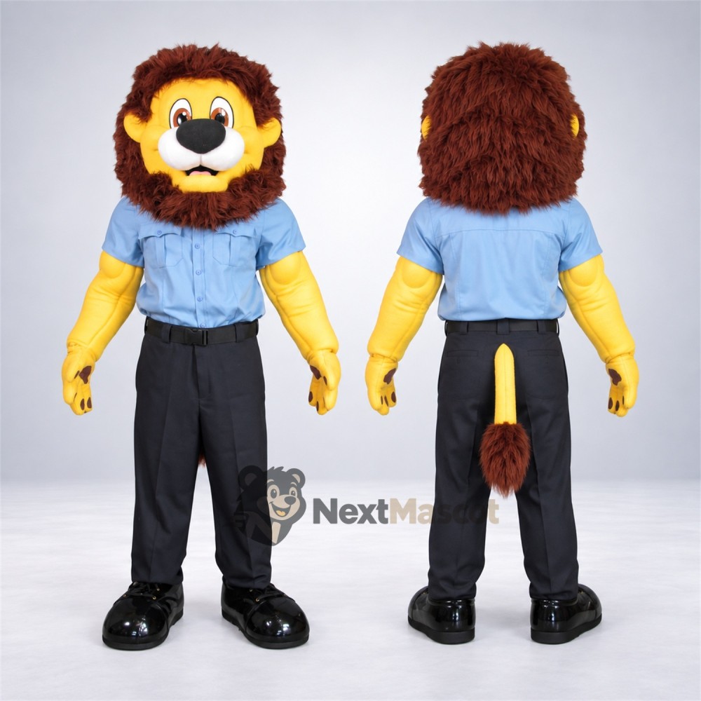 Lion Mascot Costume - Blue Shirt Lion Mascot Costume - Blue Shirt