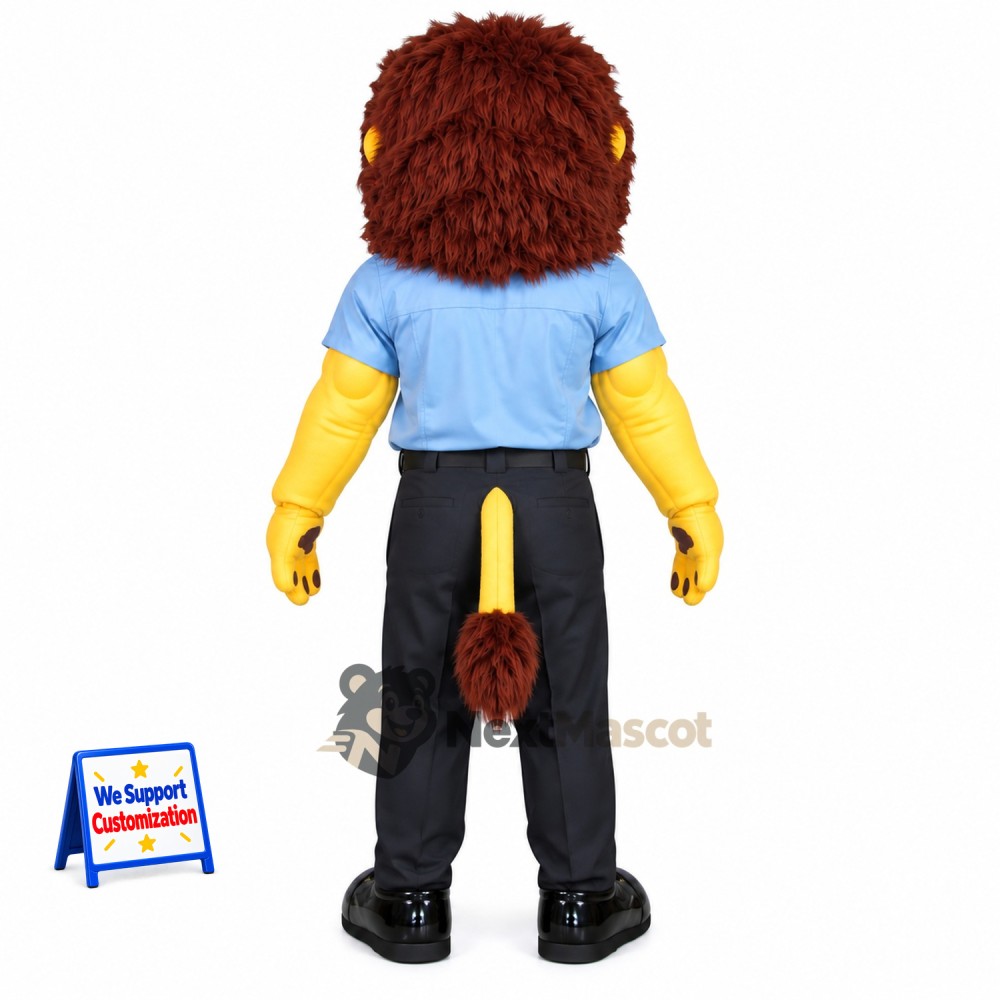 Lion Mascot Costume - Blue Shirt Lion Mascot Costume - Blue Shirt