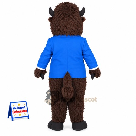 Buffalo Mascot Costume - Blue Jacket Buffalo Mascot Costume - Blue Jacket
